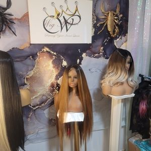40" amber brown lace front